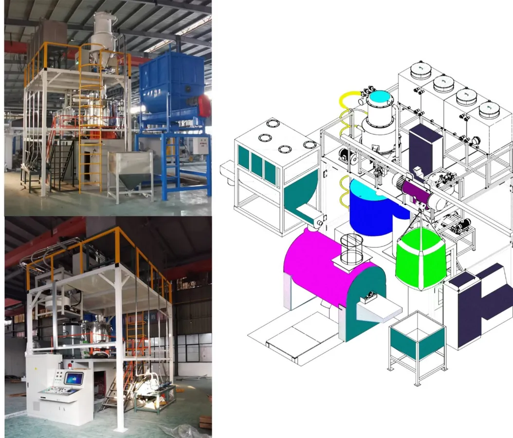 Automatic powder modification and conveying line drawing
